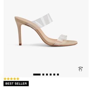 SCHUTZ Arielle Clear Strap Nude Heels